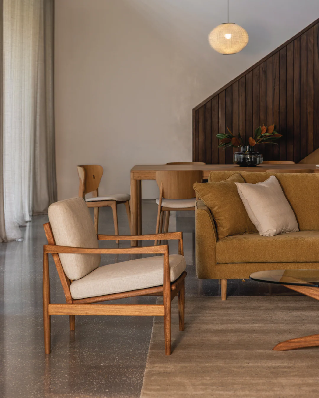 Den Armchair - Walnut & Fabric - Image 3
