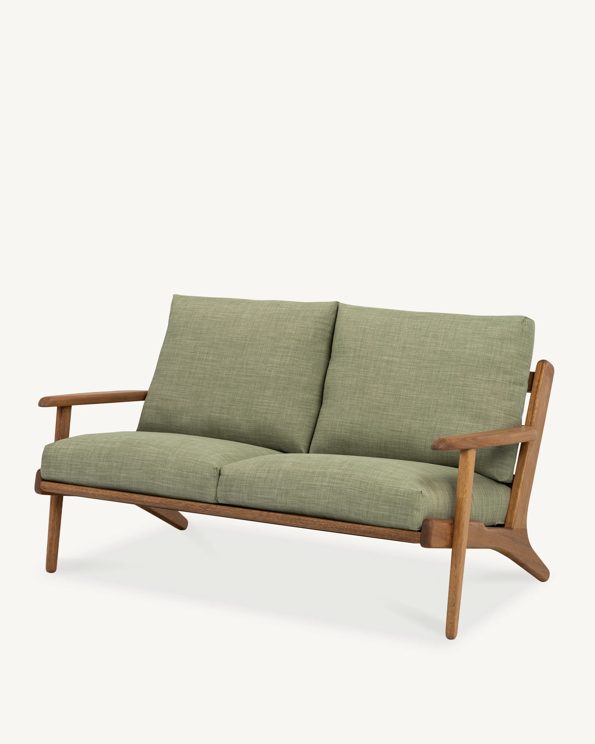 Map 2 Seat Sofa - Walnut & Fabric - Image 2