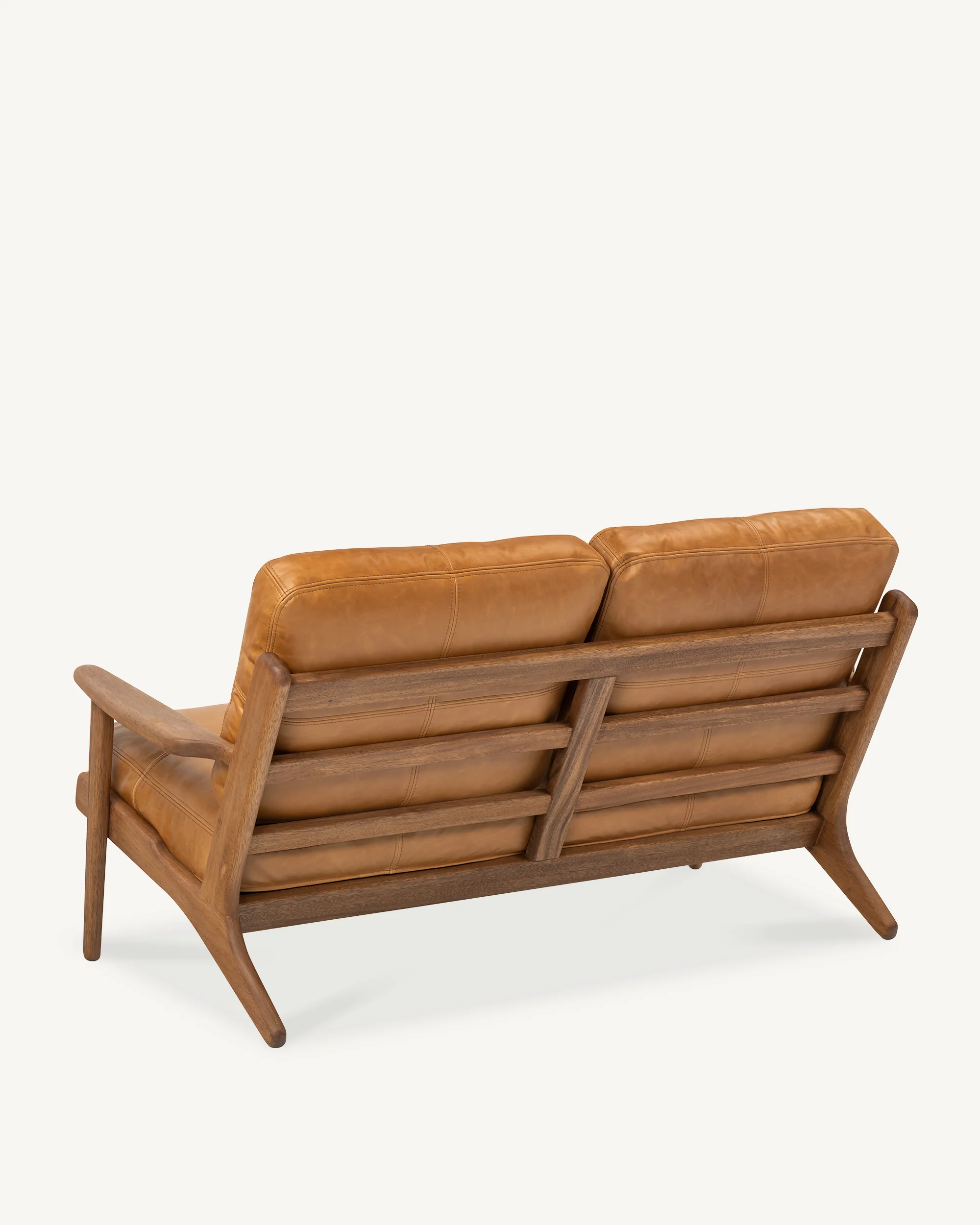 Map 2 Seat Sofa - Walnut & Leather - Image 4