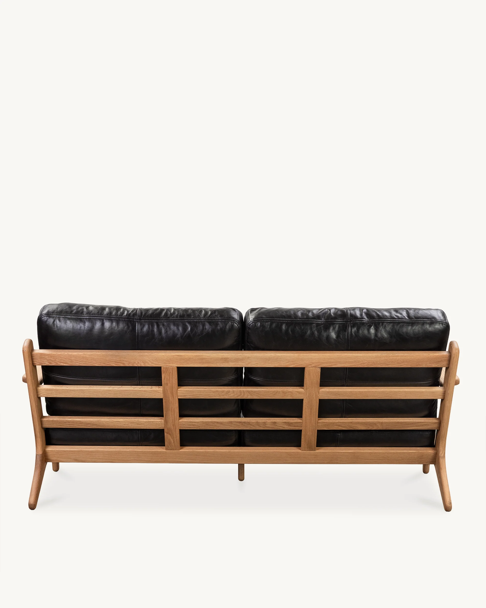 Map 3 Seat Sofa - Oak & Leather - Image 6