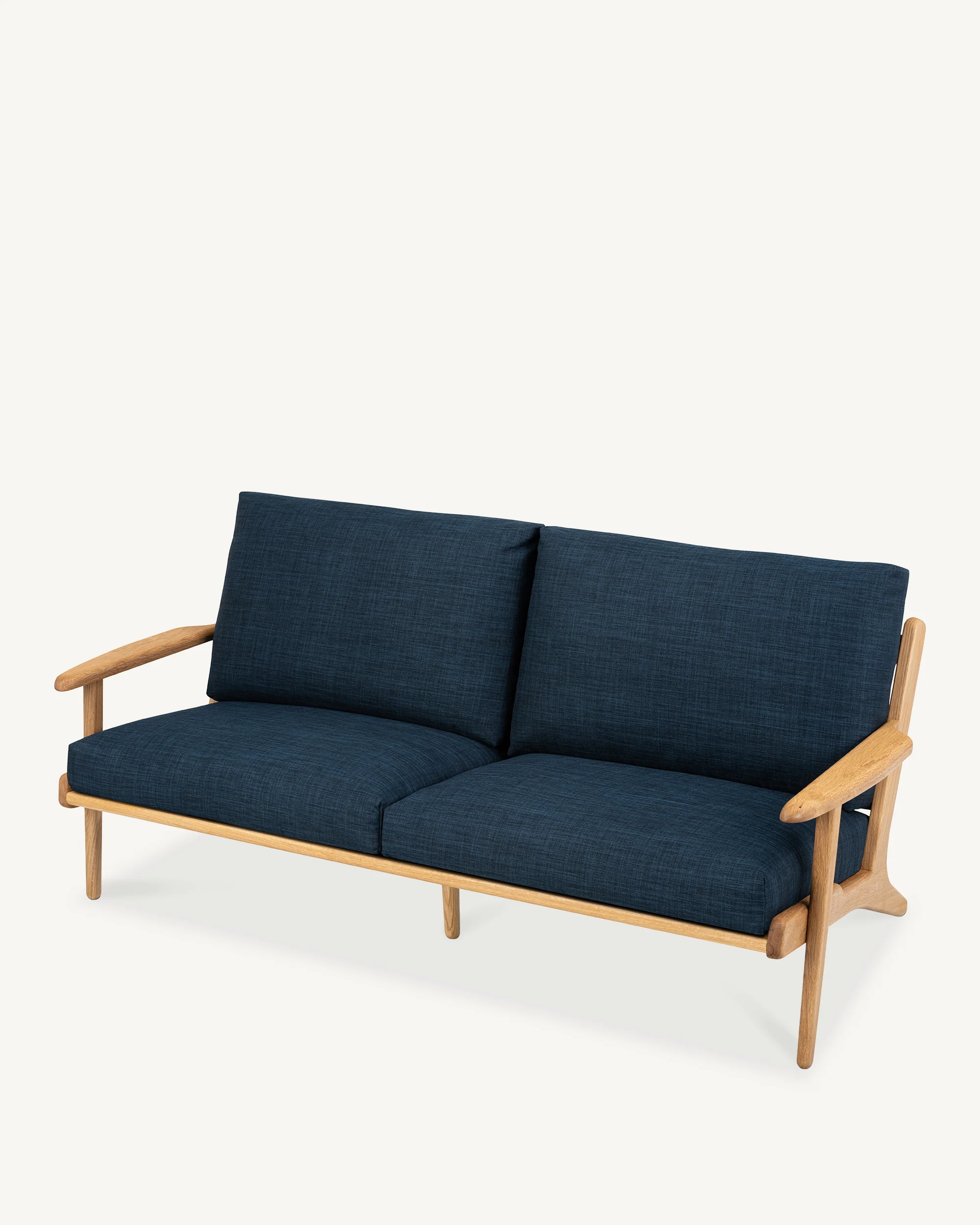 Map 3 Seat Sofa - Oak & Fabric - Image 3