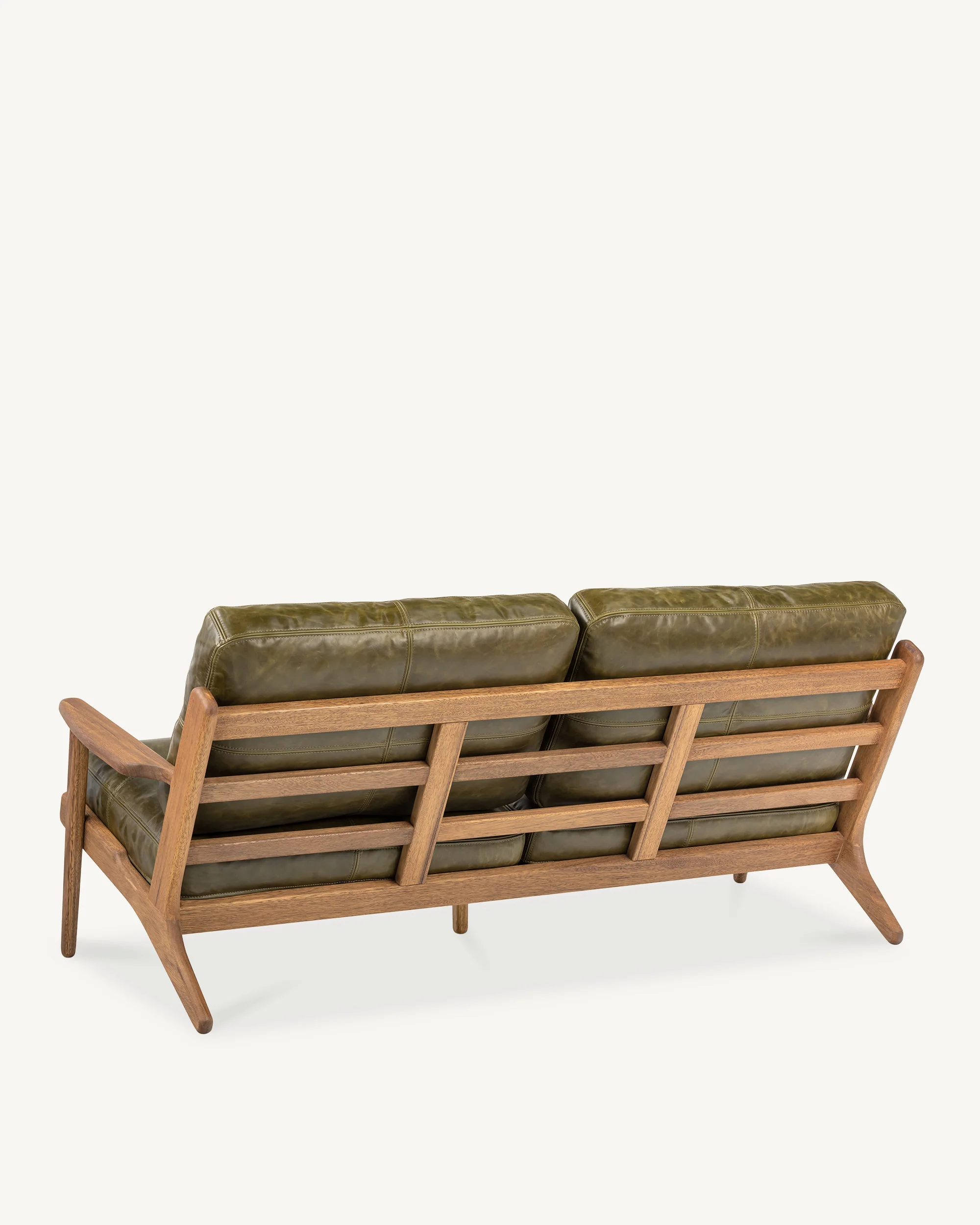 Map 3 Seat Sofa - Walnut & Leather - Image 4