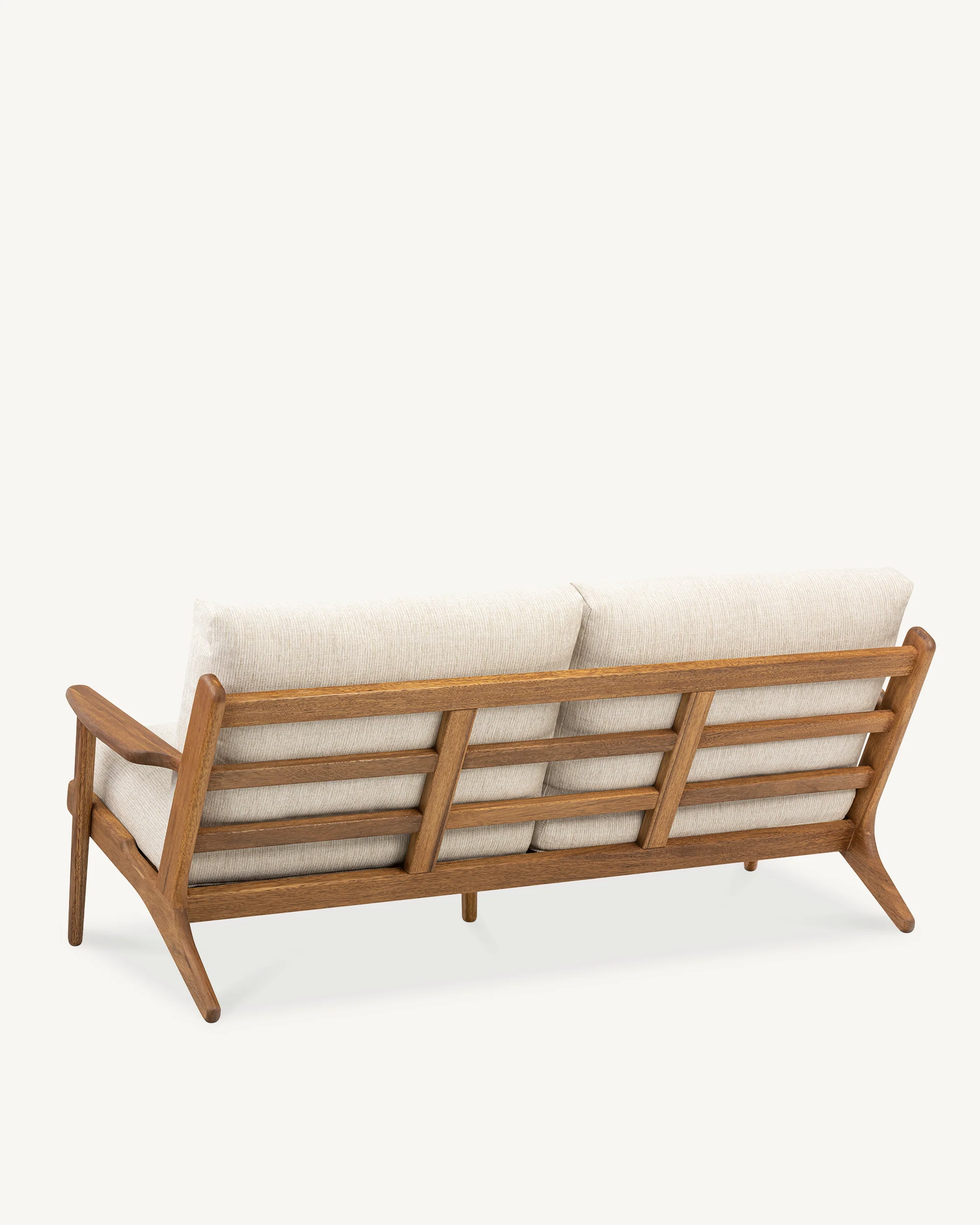 Map 3 Seat Sofa - Walnut & Fabric - Image 4