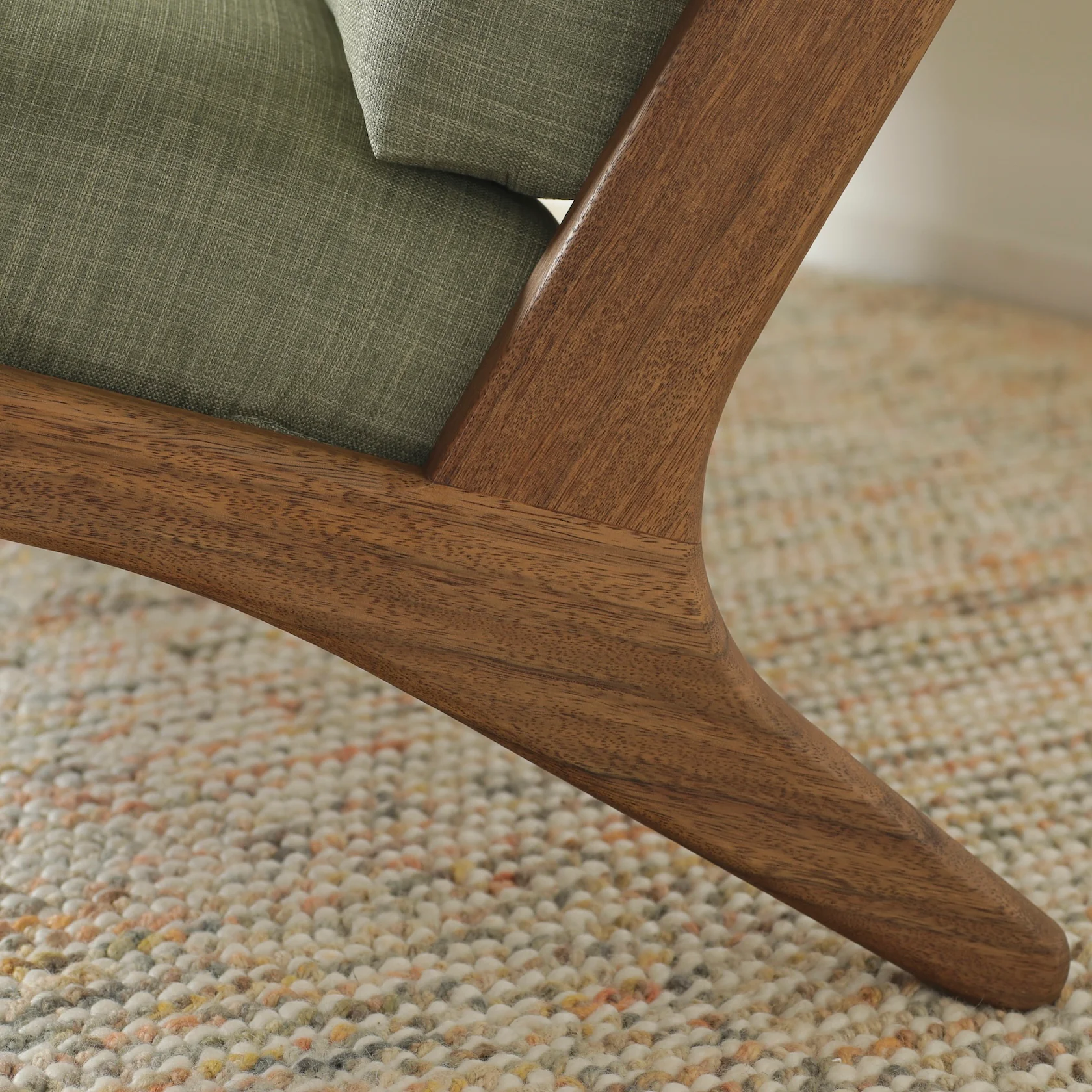 Map Armchair - Walnut & Fabric - Image 7