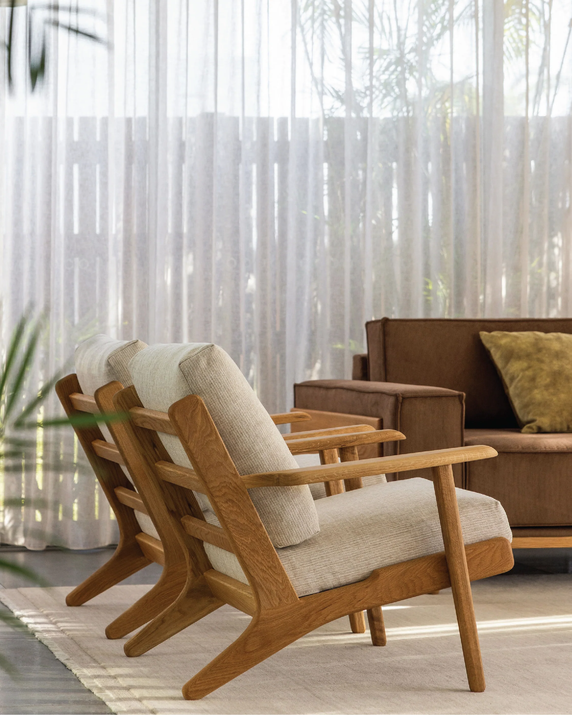 Map Armchair - Oak & Fabric - Image 5